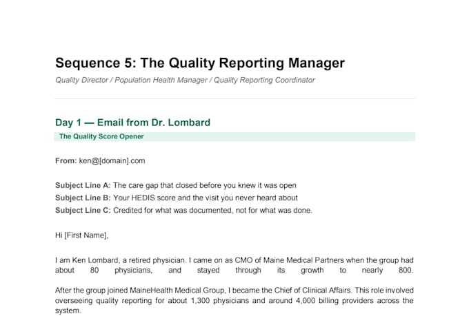 write your b2b cold email outreach sequence and strategy